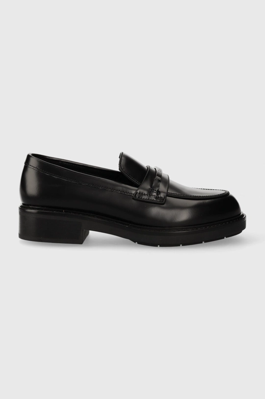 czarny Calvin Klein mokasyny RUBBER SOLE LOAFER W Damski