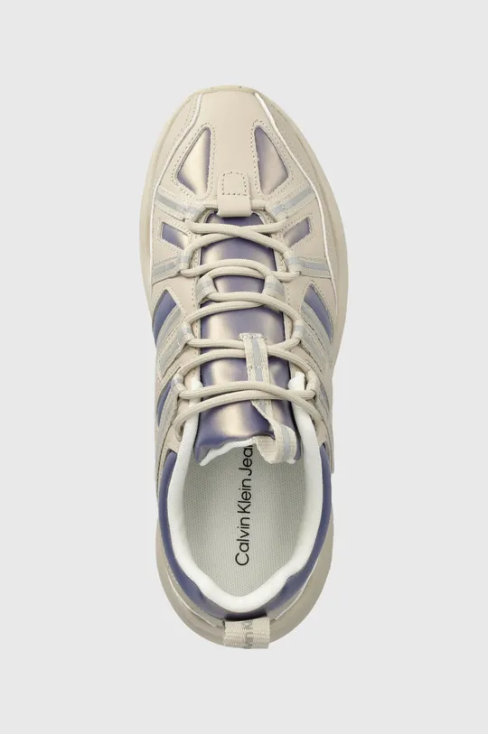 beżowy Calvin Klein Jeans sneakersy RETRO TENNIS LACEUP