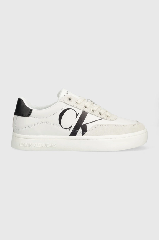 biały Calvin Klein Jeans sneakersy skórzane CLASSIC CUPSOLE LACE Damski