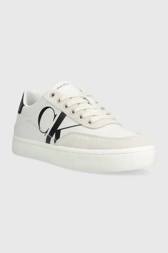 Δερμάτινα αθλητικά παπούτσια Calvin Klein Jeans CLASSIC CUPSOLE LACE λευκό