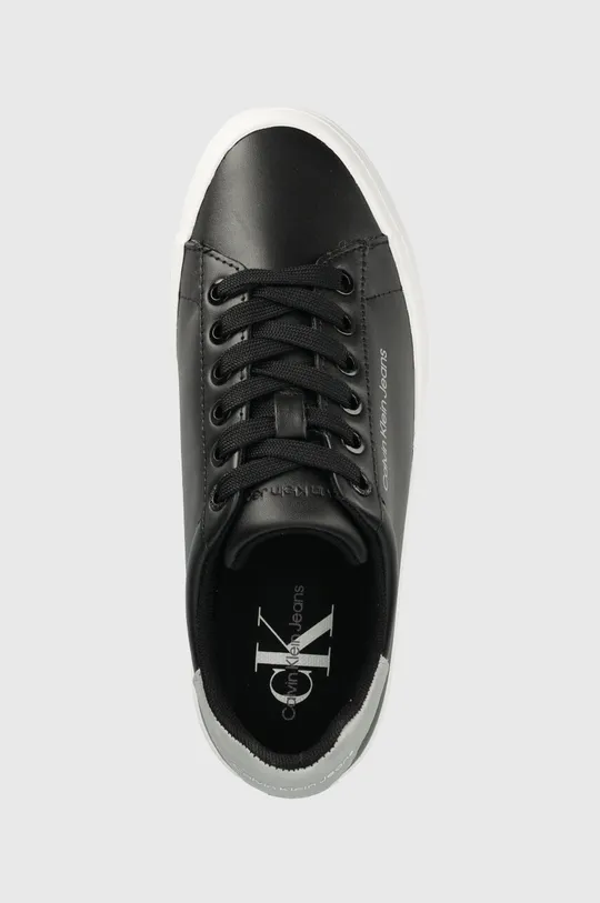 μαύρο Δερμάτινα αθλητικά παπούτσια Calvin Klein Jeans VULC FLATFORM LACEUP