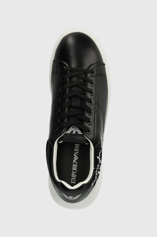 czarny Emporio Armani sneakersy skórzane