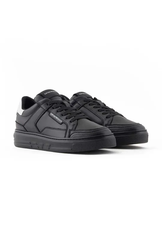 Emporio Armani sneakersy skórzane czarny