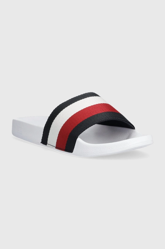 Šľapky Tommy Hilfiger ESSENTIAL CORP SLIDE biela