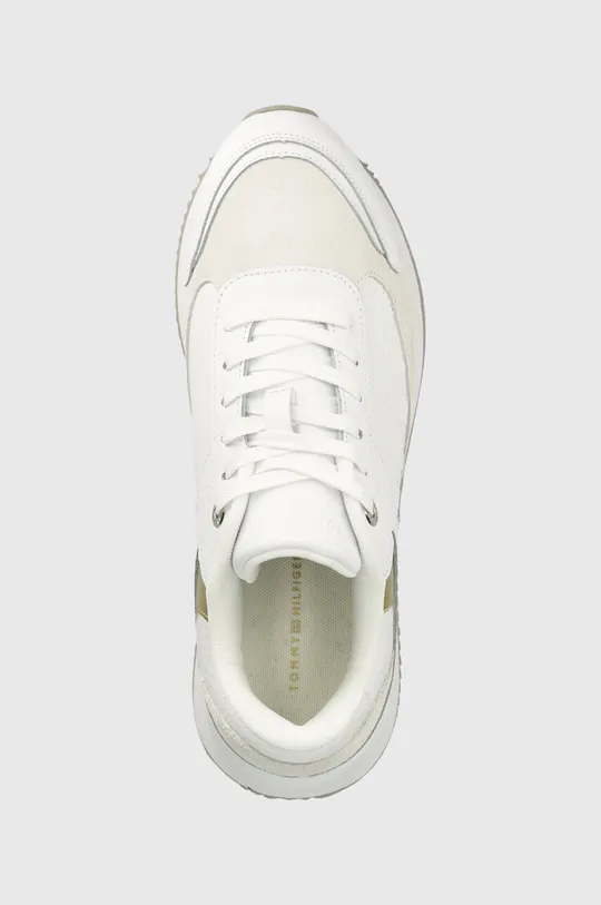 λευκό Δερμάτινα αθλητικά παπούτσια Tommy Hilfiger ELEVATED EMBOSSED RUNNER
