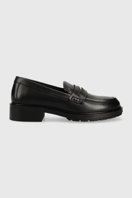 nero Tommy Hilfiger mocassini in pelle TH ICONIC LOAFER Donna