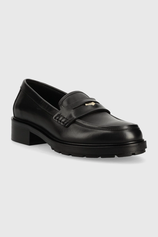 Δερμάτινα μοκασίνια Tommy Hilfiger TH ICONIC LOAFER μαύρο