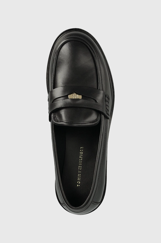 čierna Kožené mokasíny Tommy Hilfiger TH ICONIC LOAFER