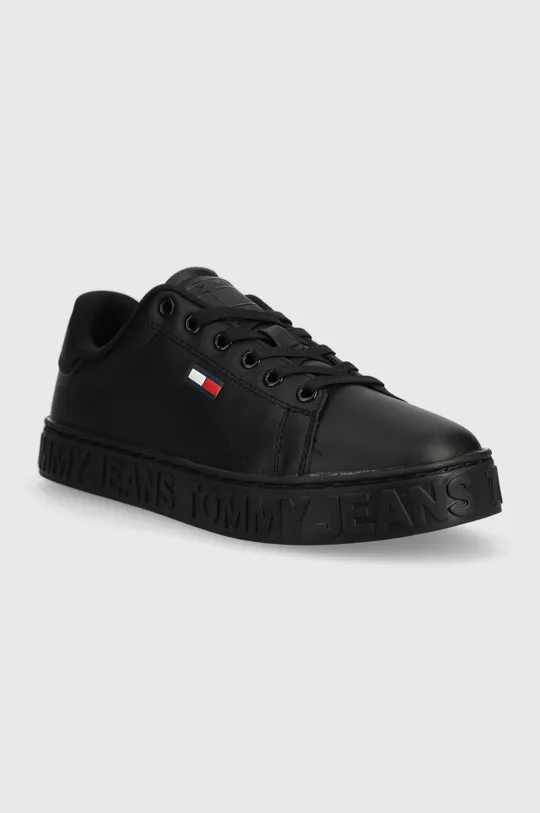 Δερμάτινα αθλητικά παπούτσια Tommy Jeans COOL SNEAKER μαύρο