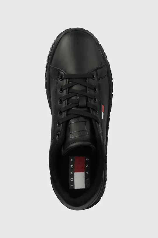 μαύρο Δερμάτινα αθλητικά παπούτσια Tommy Jeans COOL SNEAKER