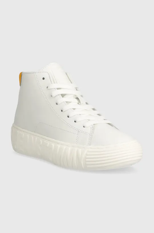 Δερμάτινα αθλητικά παπούτσια Tommy Jeans TJW NEW CUPSOLE LEATHER λευκό