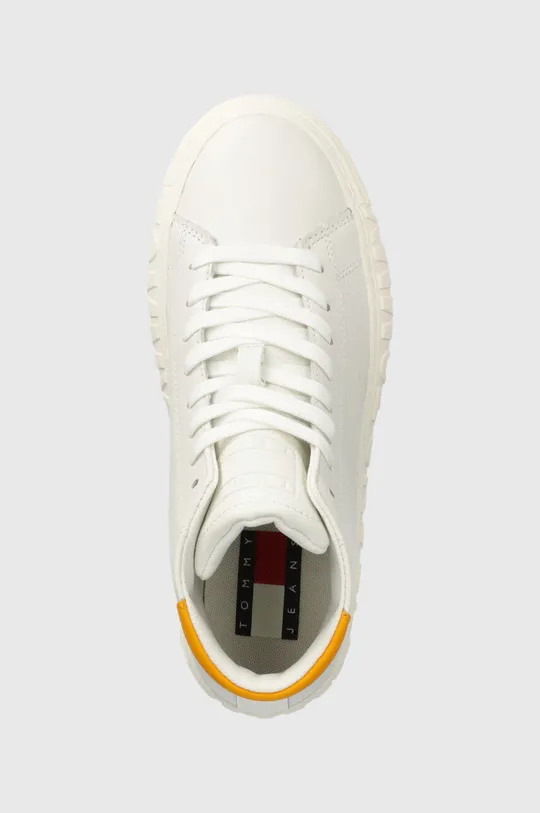 λευκό Δερμάτινα αθλητικά παπούτσια Tommy Jeans TJW NEW CUPSOLE LEATHER