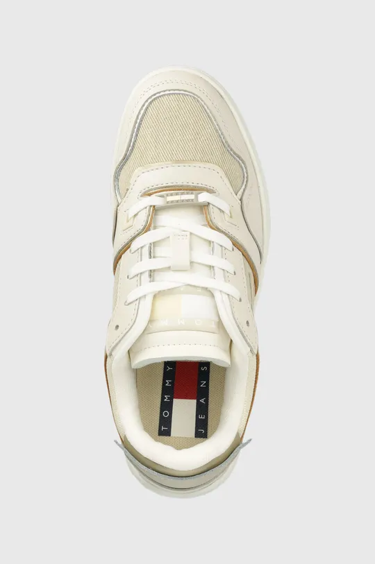 beżowy Tommy Jeans sneakersy TJW RETRO BASKET LC