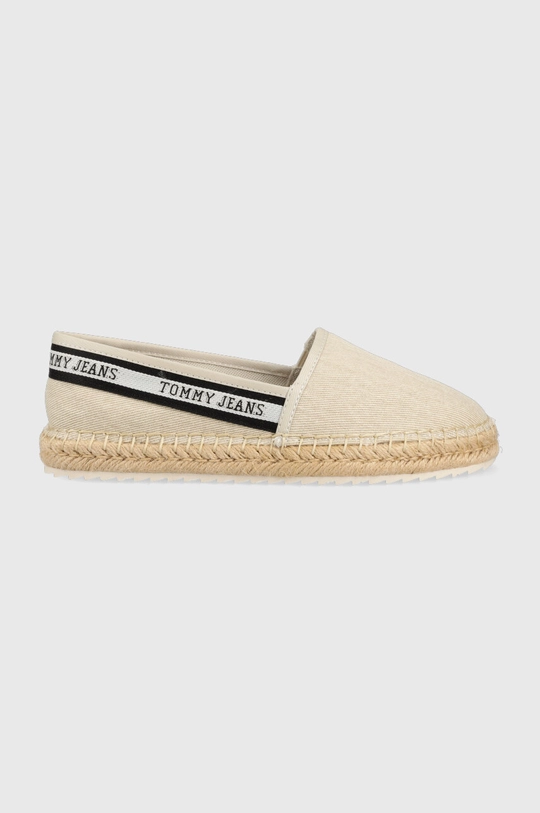 beżowy Tommy Jeans espadryle TJW FLATFORM WEBBING Damski