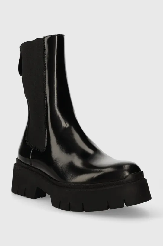 Δερμάτινες μπότες τσέλσι HUGO Kris μαύρο