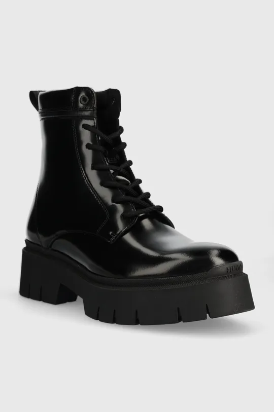 Δερμάτινες μπότες HUGO Kris μαύρο