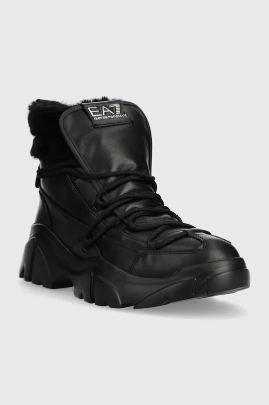Členkové topánky EA7 Emporio Armani čierna
