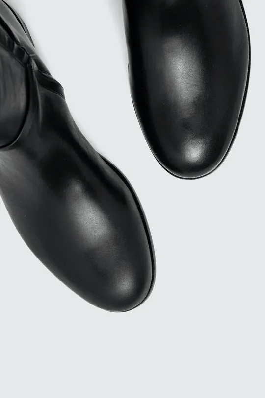 črna Usnjeni elegantni škornji Lauren Ralph Lauren Bridgette