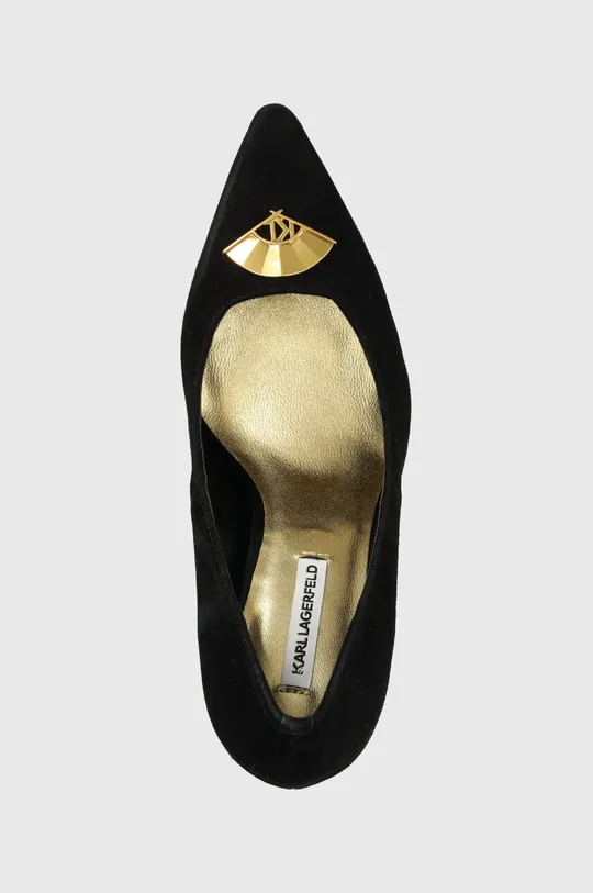 fekete Karl Lagerfeld velúr magassarkú cipő DEBUT