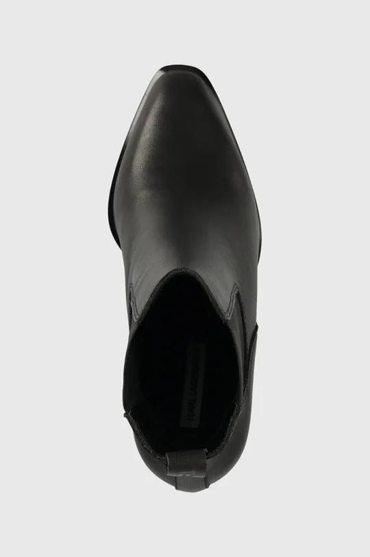 μαύρο Δερμάτινες μπότες τσέλσι Karl Lagerfeld IKON HEEL