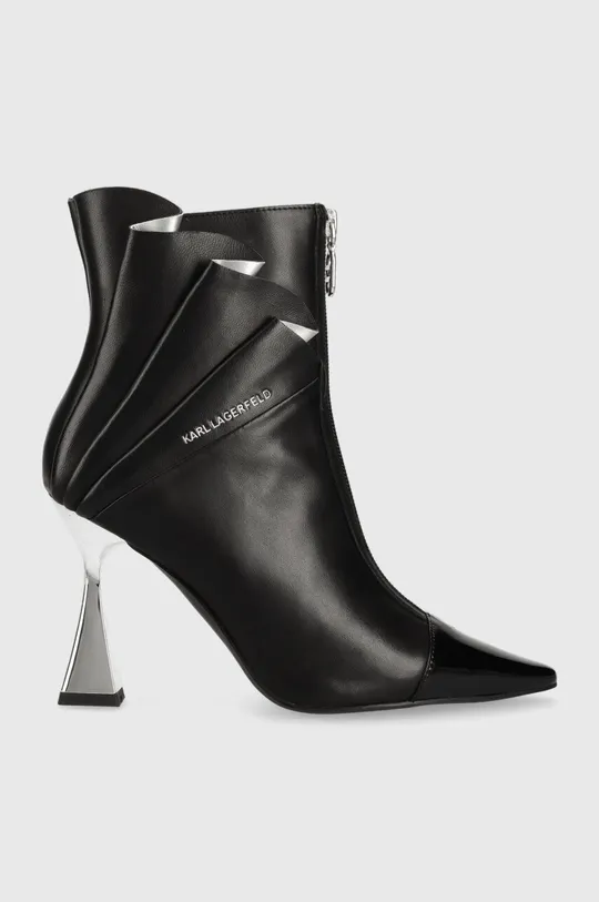 čierna Kožené členkové topánky Karl Lagerfeld DEBUT Dámsky