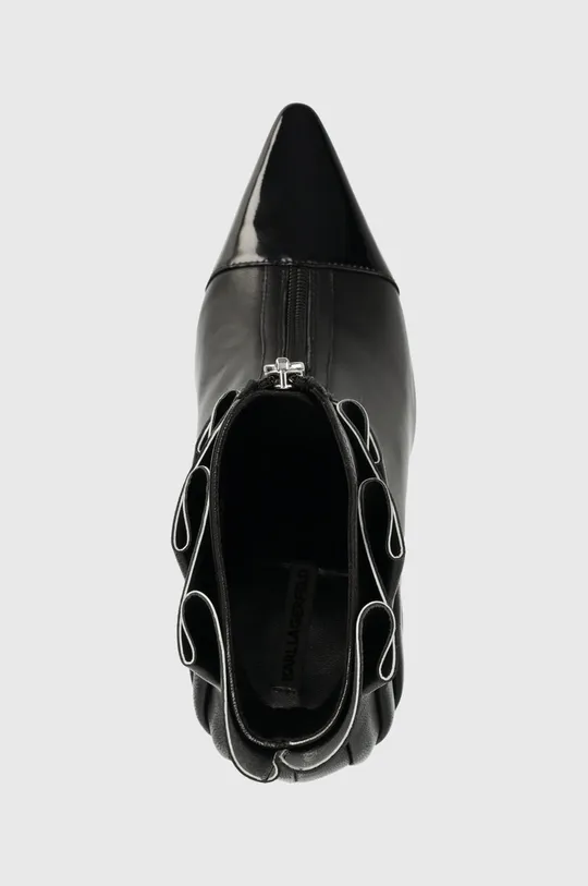 czarny Karl Lagerfeld botki skórzane DEBUT