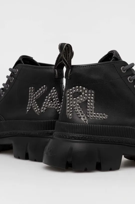 Usnjeni nizki škornji Karl Lagerfeld TREKKA MAX  Zunanjost: Naravno usnje Notranjost: Sintetični material, Tekstilni material Podplat: Sintetični material