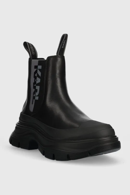 Δερμάτινες μπότες τσέλσι Karl Lagerfeld LUNA μαύρο
