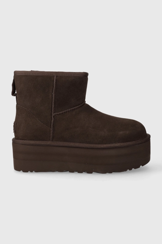 smeđa Čizme za snijeg od brušene kože UGG Classic Mini Platform Ženski