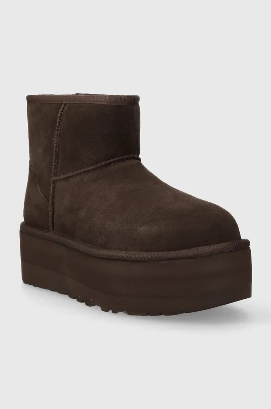 UGG suede snow boots Classic Mini Platform brown