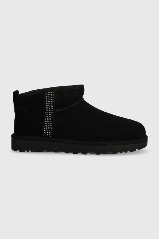 Semišové snehule UGG Classic Ultra Mini Bling zateplené čierna 1153777.BLK