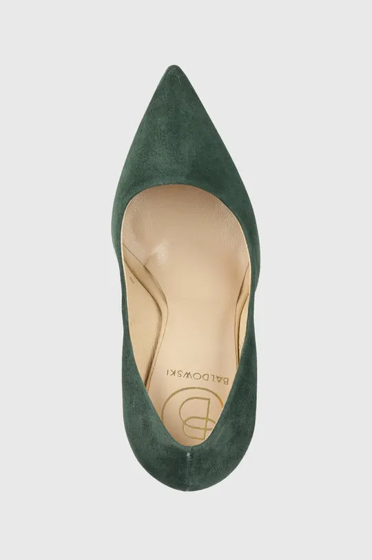 zöld Baldowski magassarkú cipő velúrból