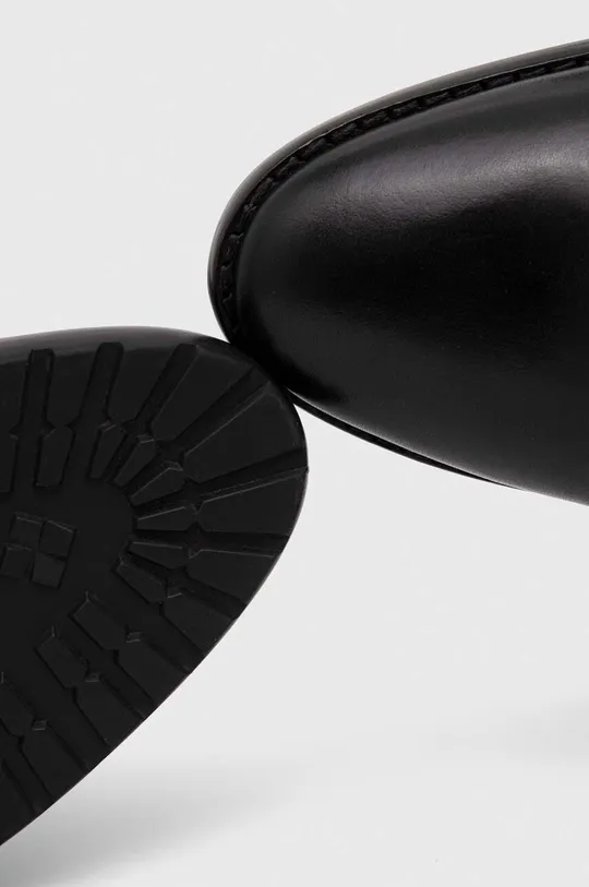 črna Usnjeni elegantni škornji Lauren Ralph Lauren Manchester