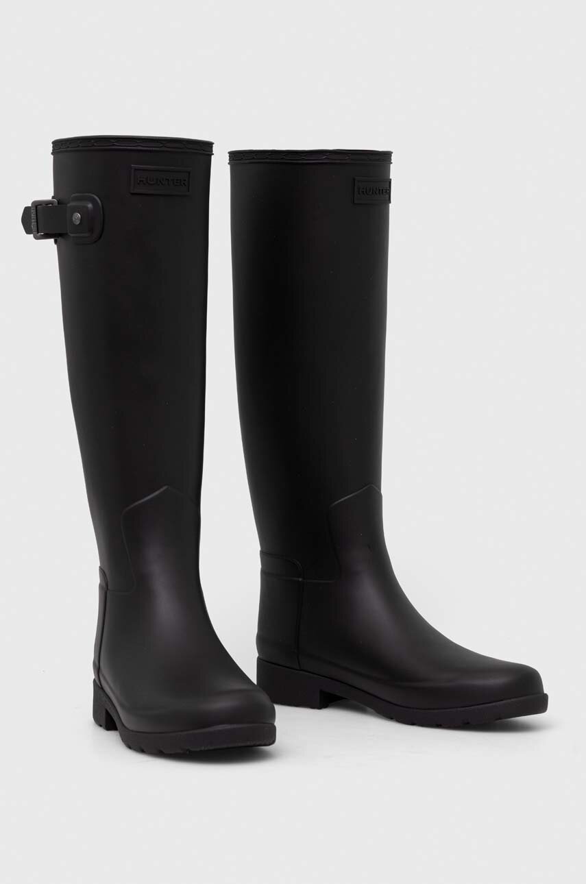 Hunter ORIGINAL WOMENS REFINED TALL GLOSS BOOT - Stivali Di Gomma - Black/nero