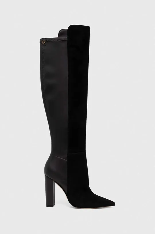 črna Usnjeni elegantni škornji Guess SEVILLA Ženski