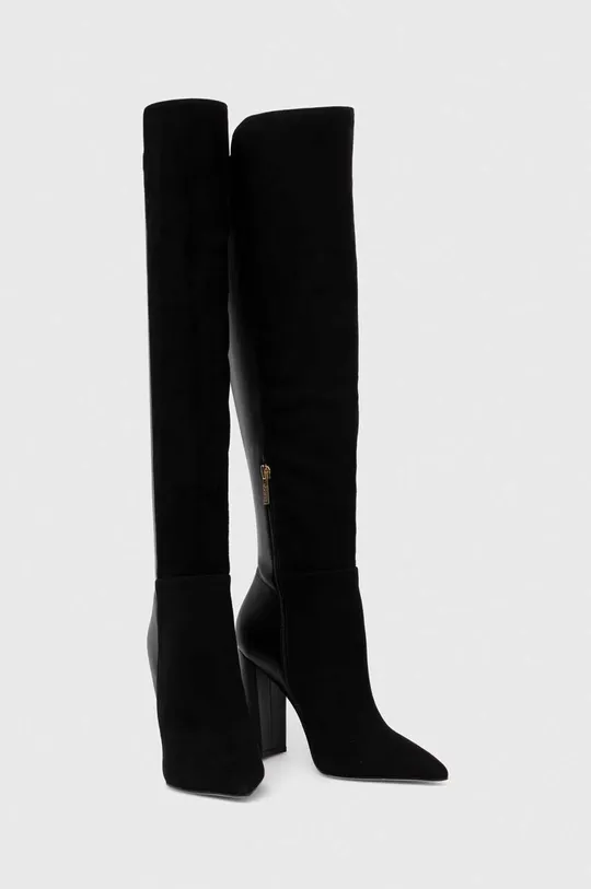Usnjeni elegantni škornji Guess SEVILLA črna
