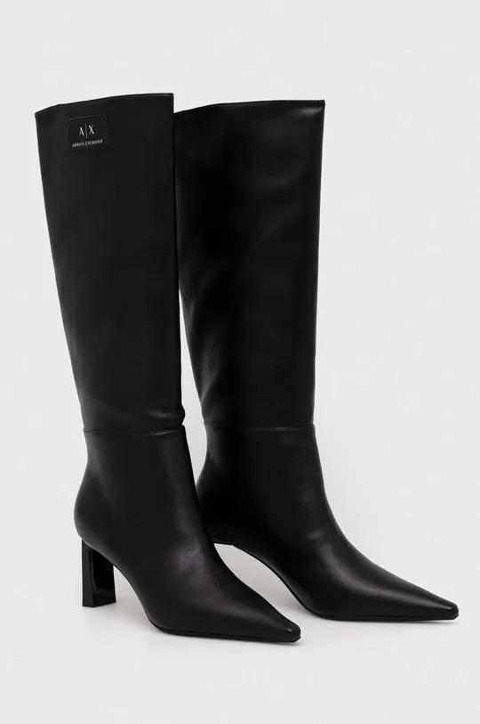 Elegantni škornji Armani Exchange črna