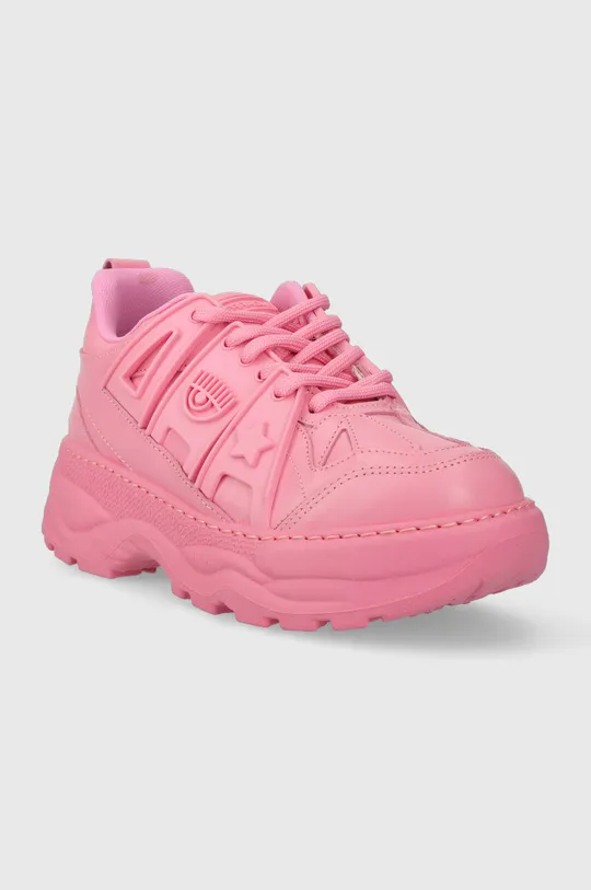 Δερμάτινα αθλητικά παπούτσια Chiara Ferragni ροζ