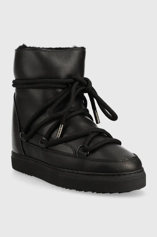 Kožne cipele za snijeg Inuikii FULL LEATHER WEDGE crna