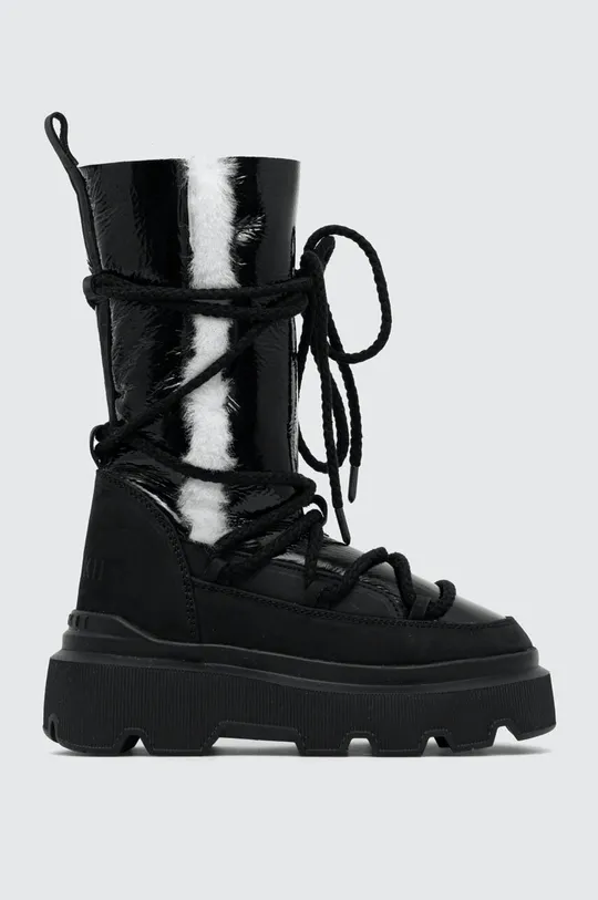μαύρο Δερμάτινες μπότες χιονιού Inuikii Endurance Cozy Γυναικεία