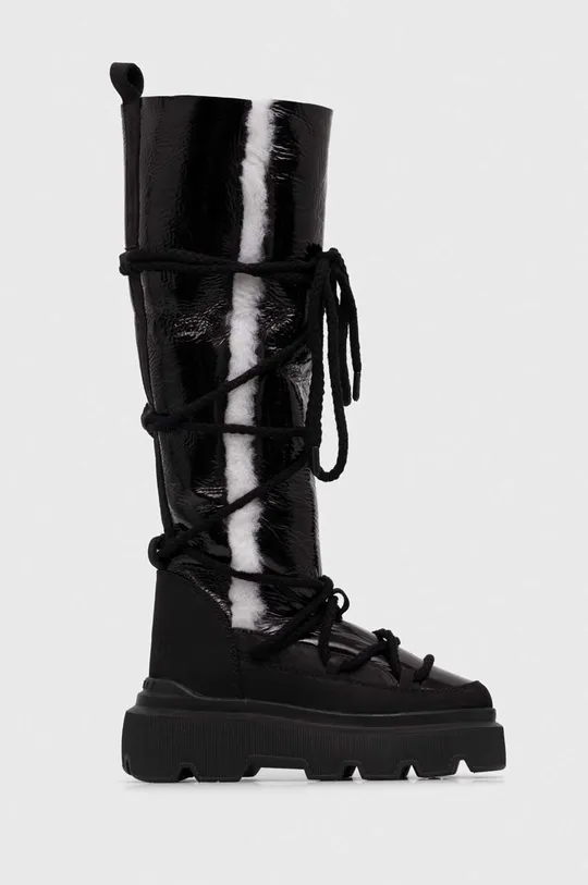 μαύρο Δερμάτινες μπότες χιονιού Inuikii Endurance Cozy High Γυναικεία