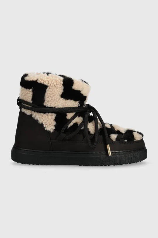 czarny Inuikii śniegowce Shearling Zigzag Damski