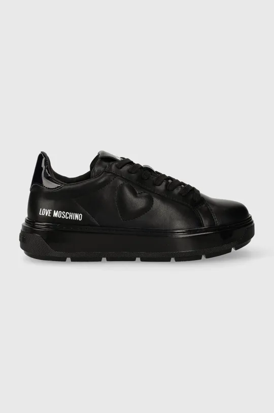 μαύρο Δερμάτινα αθλητικά παπούτσια Love Moschino BOLD40 Γυναικεία