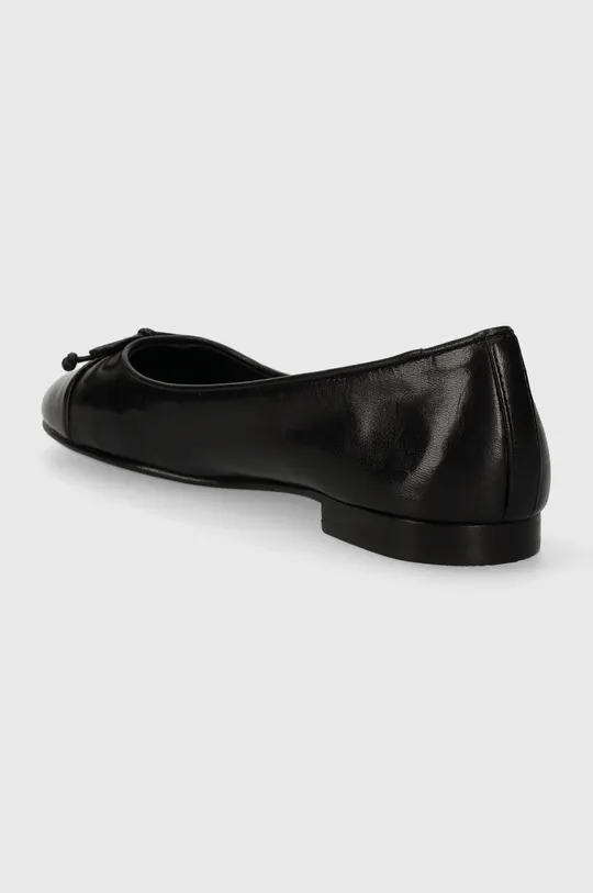 czarny Tory Burch baleriny skórzane CAP-TOE BALLET