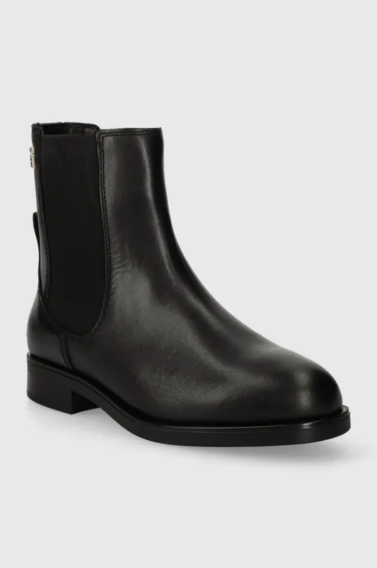 Tommy Hilfiger stivaletti chelsea in pelle ELEVATED ESSENT THERMO BOOTIE nero