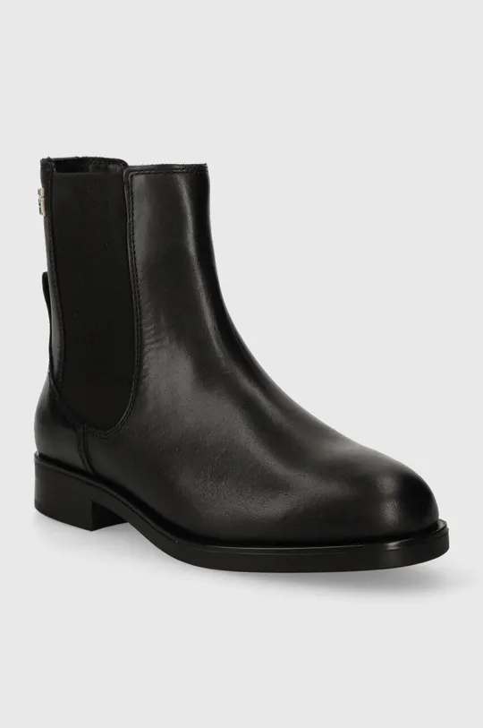 Tommy Hilfiger sztyblety skórzane ELEVATED ESSENT THERMO BOOTIE czarny