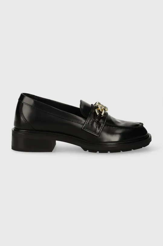 nero Tommy Hilfiger mocassini in pelle TH CHAIN LOAFER Donna
