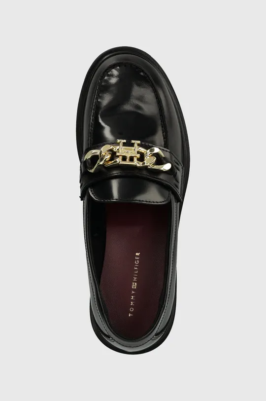 nero Tommy Hilfiger mocassini in pelle TH CHAIN LOAFER