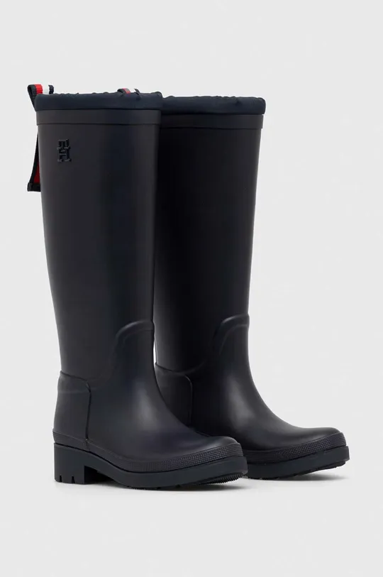 Gumáky Tommy Hilfiger TOMMY TARTAN RUBBERBOOT tmavomodrá