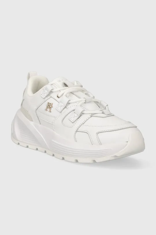 Δερμάτινα αθλητικά παπούτσια Tommy Hilfiger TH PREMIUM RUNNER LTHR λευκό